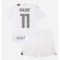 AC Milan Christian Pulisic #11 Bortaställ Barn 2023-24 Korta ärmar (+ Korta byxor)